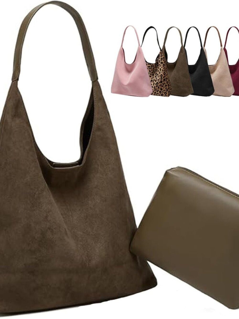 Large Work Tote Bags for Women, Boho Slouchy Suede Purses Handbags